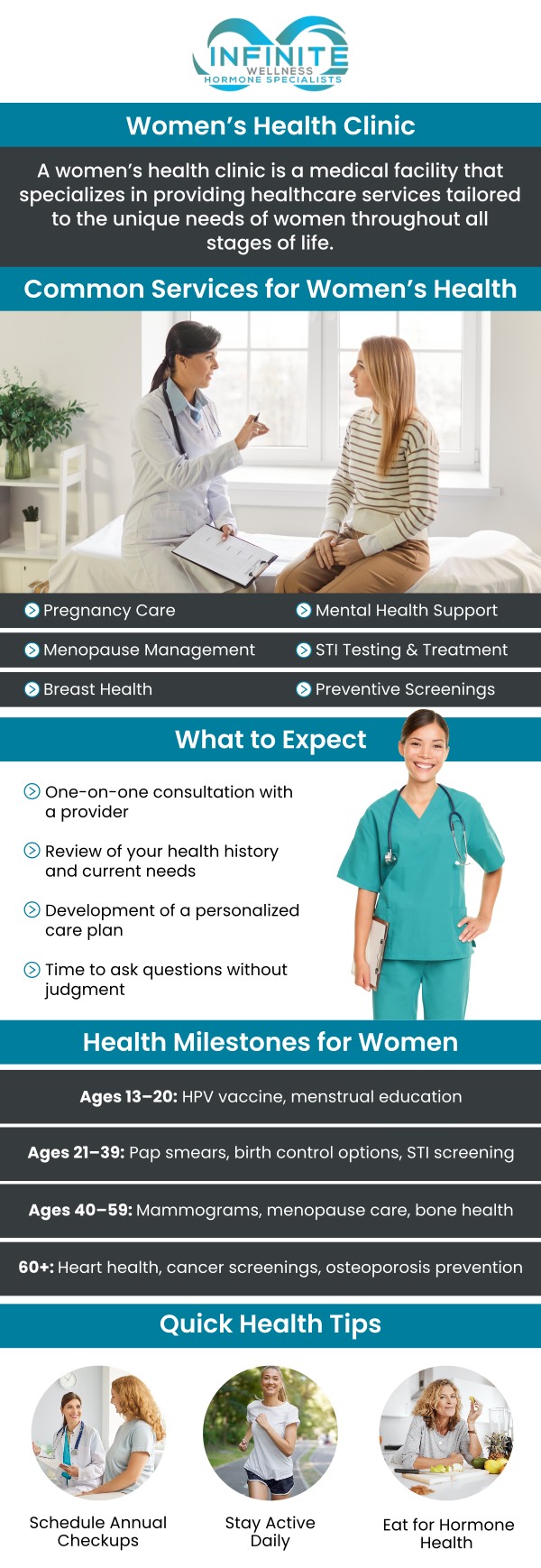 Prioritizing women’s intimate health is essential for overall well-being and quality of life. At Infinite Wellness Hormone Specialists, Dr. Vanessa Mack (Dean), a board-certified doctor, offers valuable insights on intimate hygiene, sexual health, common intimate health issues, and more, providing you with the information you need to maintain your health and confidence. For more information, contact us today or schedule an appointment online. We are conveniently located at 7373 N Scottsdale Road, Suite C140, Scottsdale, AZ 85253.